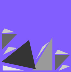 Light silver set of triangles on a purple background. Abstract pattern with space for your text. You can use it for a banner, poster, or cover.