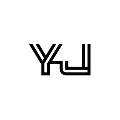 initial letter yj line stroke logo modern