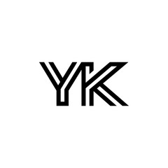 initial letter yk line stroke logo modern