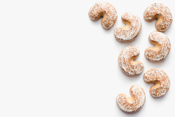 gingerbread on white background, confectionery, bakery products