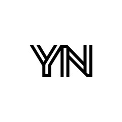 initial letter yn line stroke logo modern