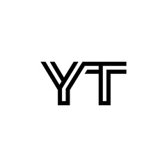 initial letter yt line stroke logo modern