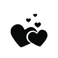 hearts icon on a white background, vector illustration