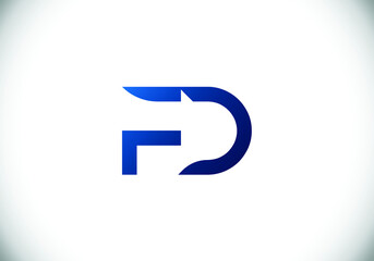 Initial Monogram Letter F D Logo Design Vector Template. F D Letter Logo Design