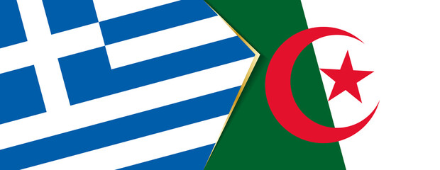 Greece and Algeria flags, two vector flags.