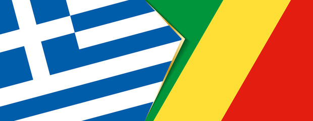 Greece and Congo flags, two vector flags.