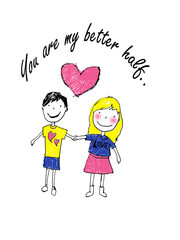 cartoon illustrated print with slogan 