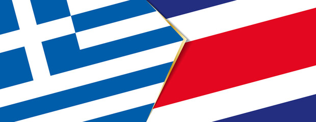 Greece and Costa Rica flags, two vector flags.