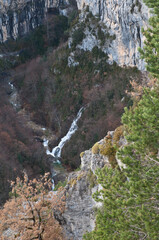 Escuain gorge in the Ordesa and Monte Perdido National Park. Pyrenees. Huesca. Aragon. Spain.