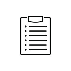 Clipboard with checklist icon, symbol for web site and app design. Vector illstration.