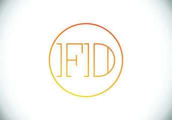 Initial Monogram Letter F D Logo Design Vector Template. F D Letter Logo Design
