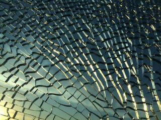 broken glass at sunset. background