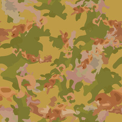 Forest camouflage of various shades of green, brown and grey colors