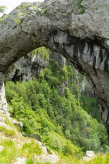 Italy Tuscany Lucca Apuan Alps trekking on Monte Forato also called Pania Forata, the highest swing in the world