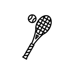 Racket, sport, tennis icon with line style vector for your web design, logo, UI. illustration 