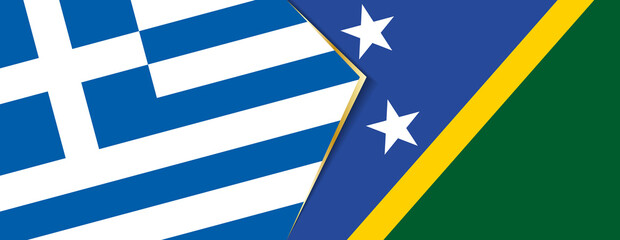 Greece and Solomon Islands flags, two vector flags.