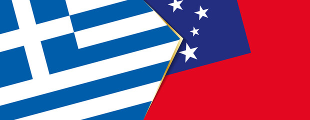 Greece and Samoa flags, two vector flags.