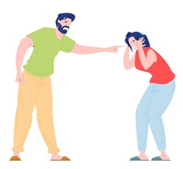 Family bullying concept.