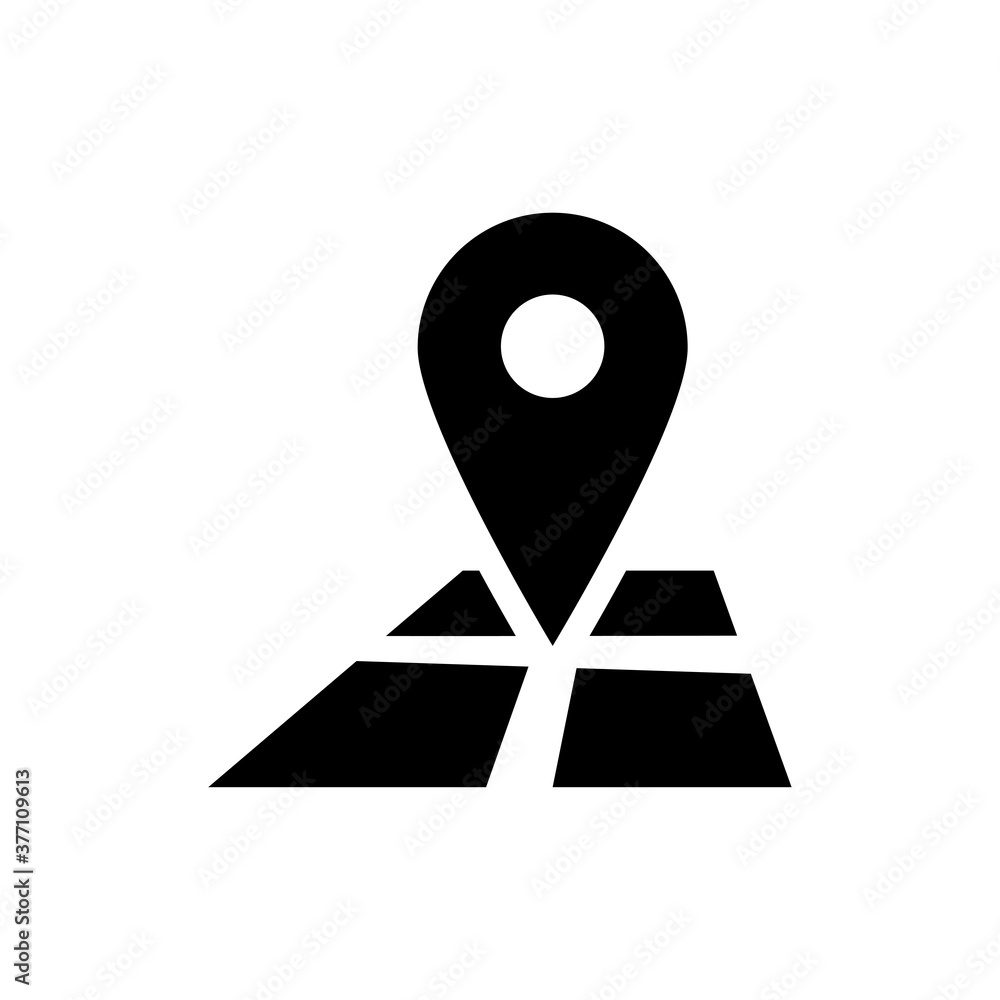 Poster pin on the map icon. one of set web icon