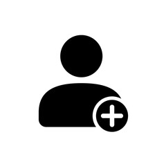 plus user icon. One of set web icons.