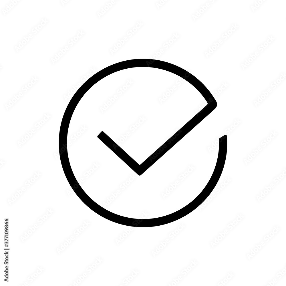 Aufkleber check, linear icon. one of a set of linear web icon
