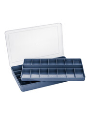 plastic container with multiple compartments for storing accessories