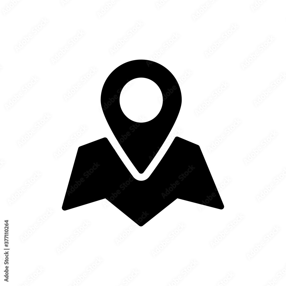 Poster pin on the map icon. one of set web icon