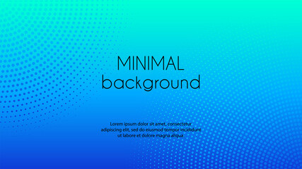 Blue gradient minimal vector background with dotted corners. Abstract halftone textured backdrop for banners, presentations, business templates