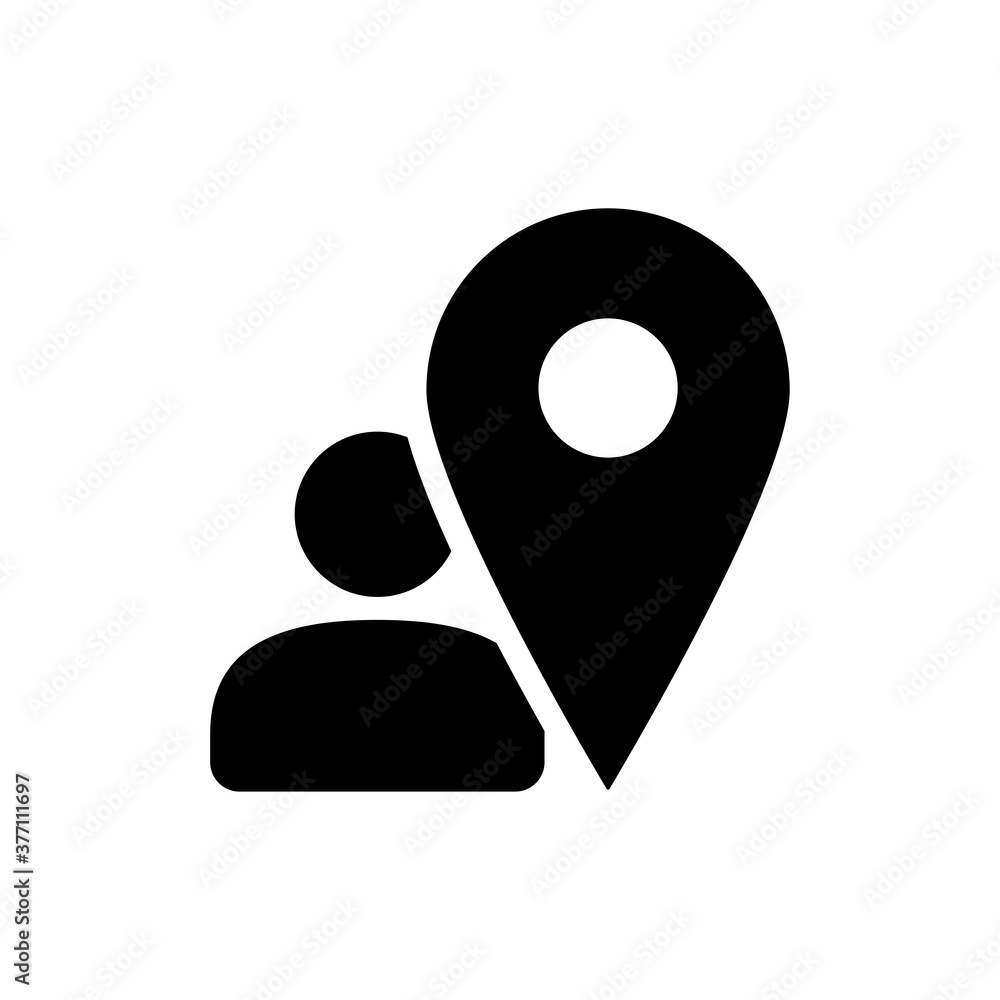 Poster map pointer user sign icon. one of set web icon