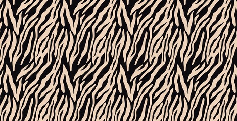 tiger skin texture on dark background.