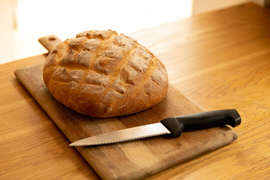freshly baked bread loaf