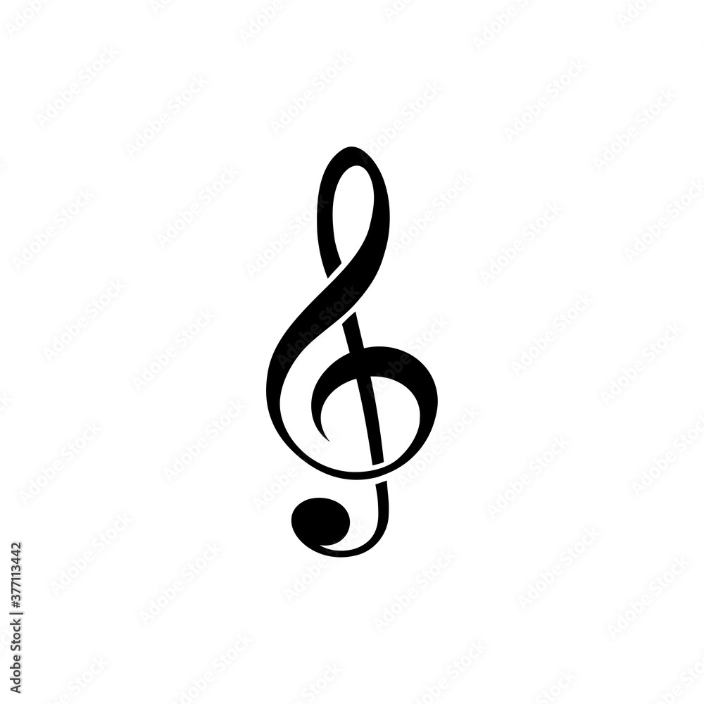Poster treble clef icon. one of a set of linear web icons.