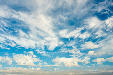 Low-contrast subject of a colored blue sky.