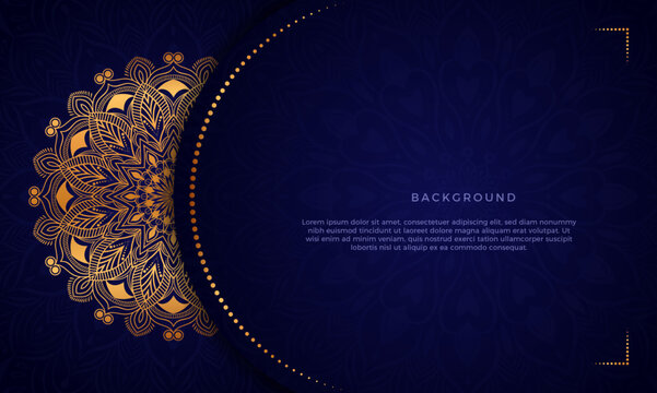 Luxury mandala background with floral ornament pattern. Hand drawn gold mandala design. Vector mandala template for decoration invitation, cards, wedding, logos, cover, brochure, flyer, banner.