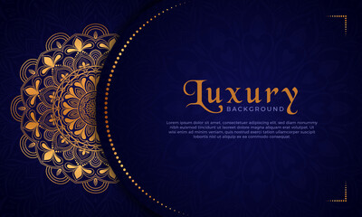 Luxury mandala background with floral ornament pattern. Hand drawn gold mandala design. Vector mandala template for decoration invitation, cards, wedding, logos, cover, brochure, flyer, banner.