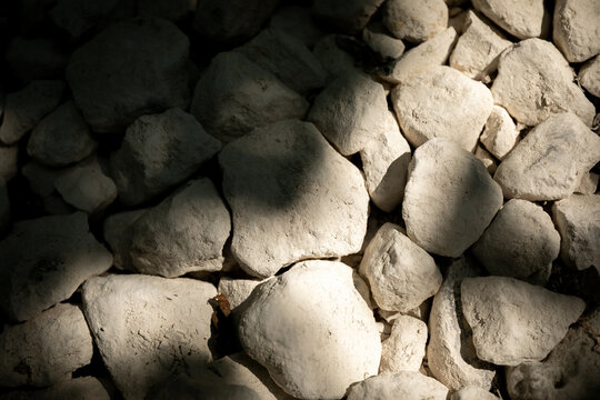 chalk stones in sunlight and shadow