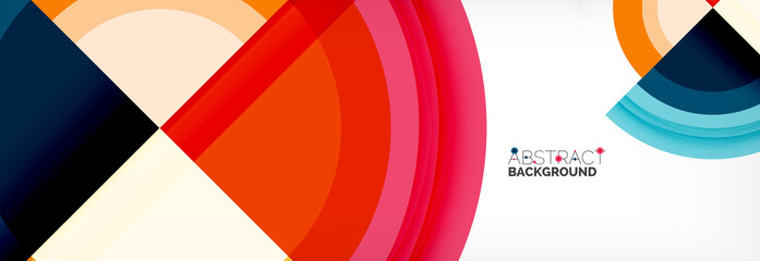 Obraz premium Round shapes, triangles and circles. Modern abstract background