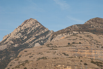 Mountains in the Natural Park of the Mountains and Canyons of Guara. Huesca. Aragon. Spain.