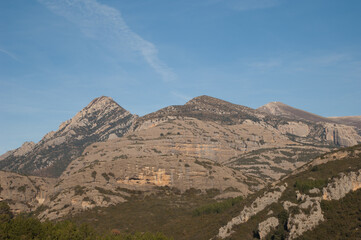 Mountains in the Natural Park of the Mountains and Canyons of Guara. Huesca. Aragon. Spain.