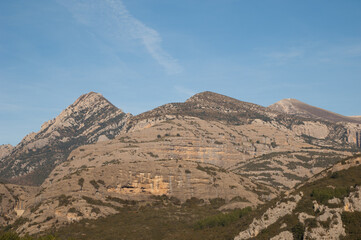 Mountains in the Natural Park of the Mountains and Canyons of Guara. Huesca. Aragon. Spain.