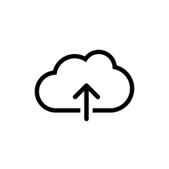 Cloud upload, linear icon. One of a set of linear web icon