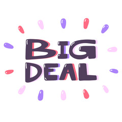 Big Deal. Icon backdrop Sale website banner. Business card Vector collection. Discount offer sign. Sticker Price tag.