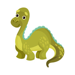 Cute Dinosaur with Long Tail as Ancient Reptile Vector Illustration