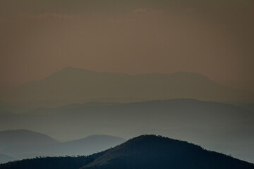 mountains in the morning