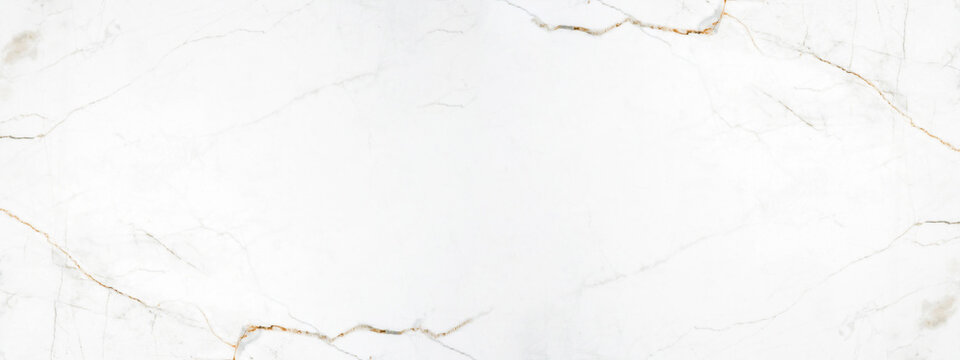 Marbled background banner panorama - High resolution white brown beige Carrara marble stone texture
