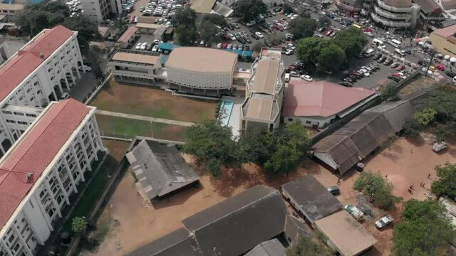 aerial shot of Rawlings in the african city of Accra in Ghana