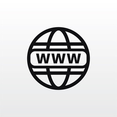 WWW icon vector . Web site sign