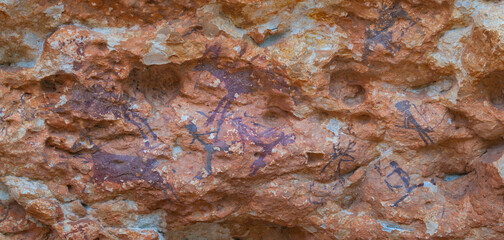 The Abrics de l'Ermita  Rock Art, Ulldecona Village, Terres de l'Ebre, Tarragona, Catalunya, Spain