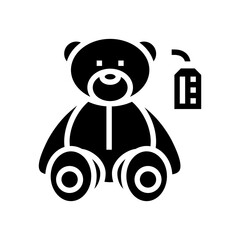 craft toy bear glyph icon vector. craft toy bear sign. isolated contour symbol black illustration