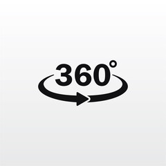 360 degree icon vector . Rotation sign